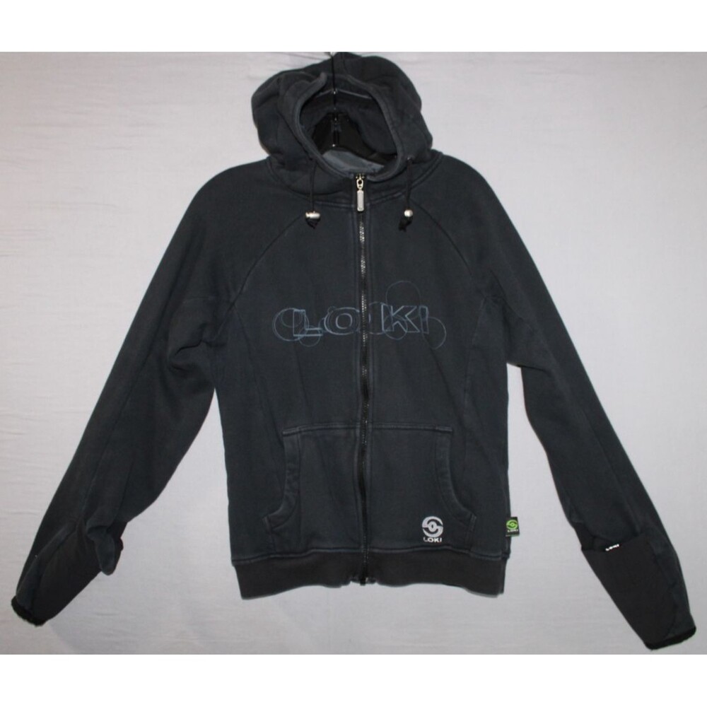Loki Gear All in One Tech Hoodie Versa Cuff Full Zip Black Outdoor Hike Jacket S